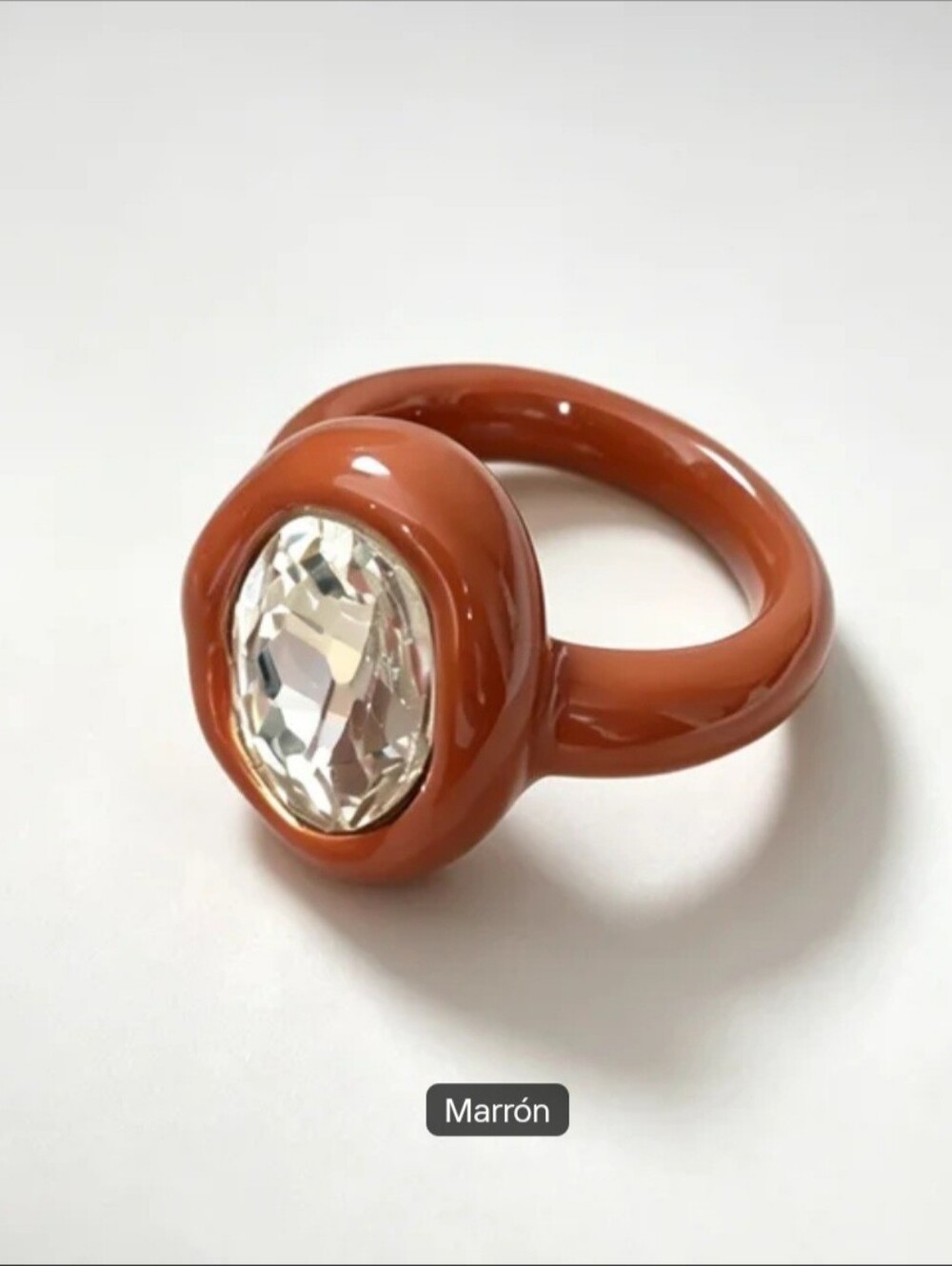 Joy Pop Zicornia colorful enamel cocktail rings. Color Brown Size 7 & 8